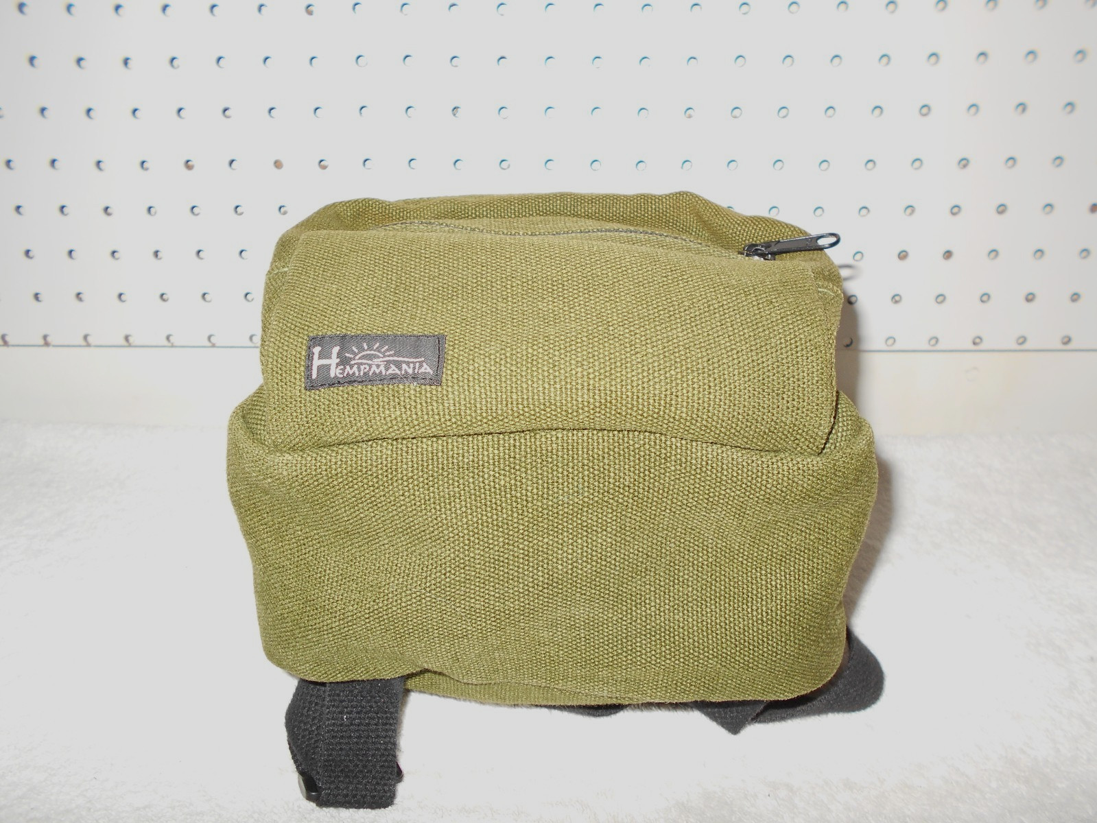 HEMPMANIA DARK OLIVE GREEN CANVAS SHELL 10X8X3.5 SMALL BACKPACK