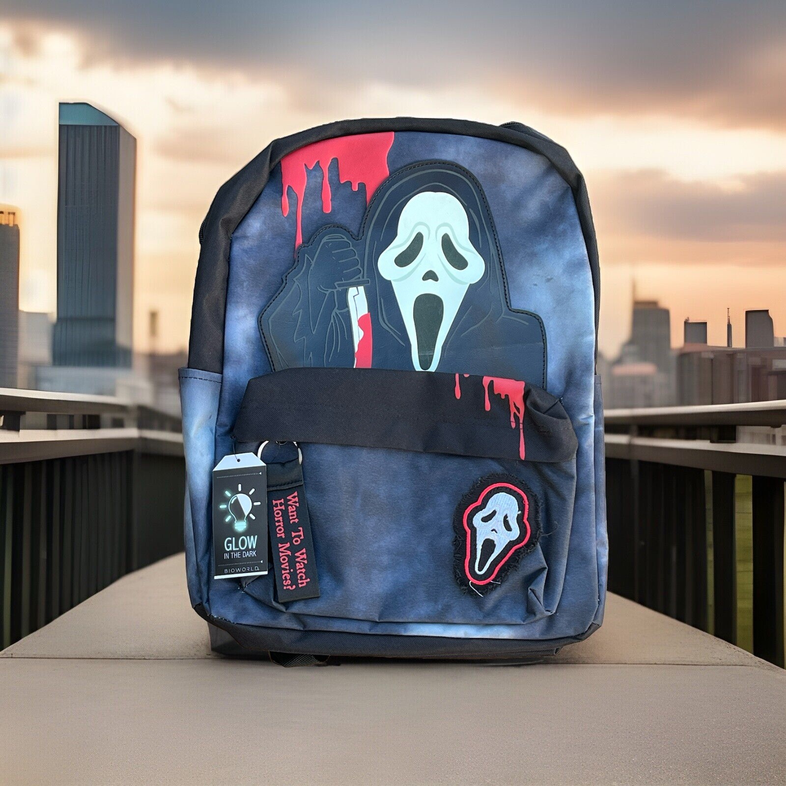 Scream Ghostface Ghost Face glow-in-the-dark backpack horror Movie