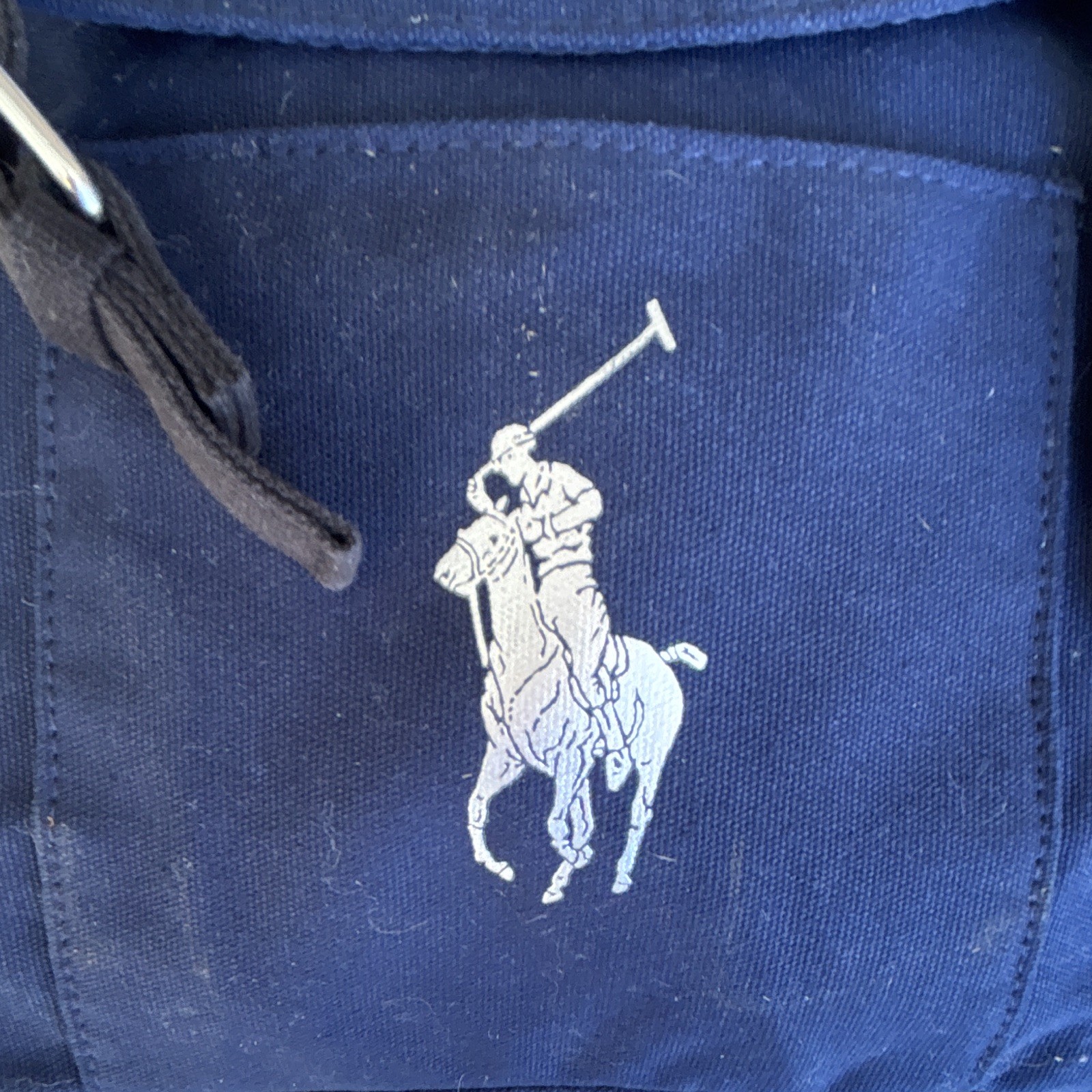 Polo Ralph Lauren Navy Backpack Buckle Drawstring Polo Player Logo Medium