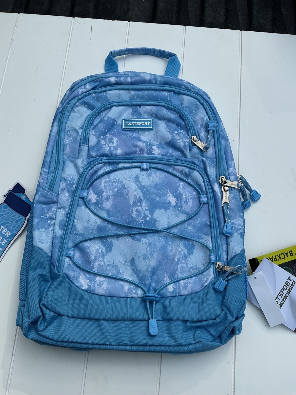 New! 18 1/2 ” EASTSPORT Surge Sport Backpack, Light Blue Padded Laptop Sleeve