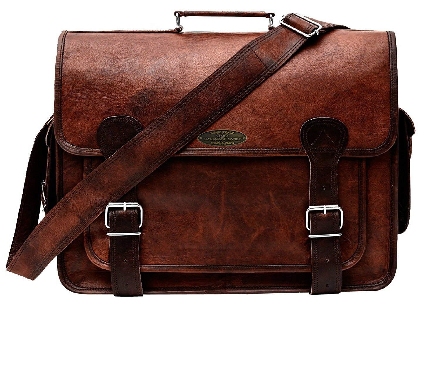 Men’s Vintage Leather Laptop Bag Messenger Satchel Briefcase Crossbody Handbag