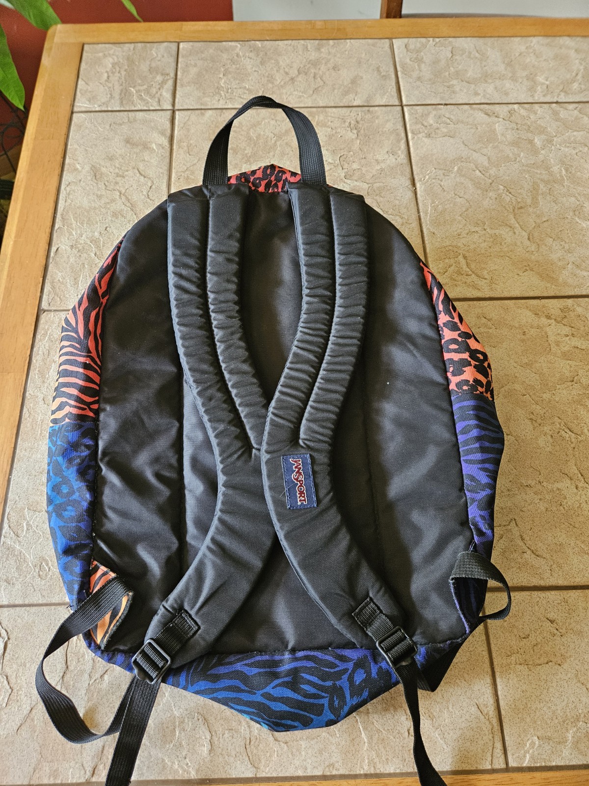 Vintage JanSport Backpack Multicolor Animal Print 90s Retro Colorful 17x13x7