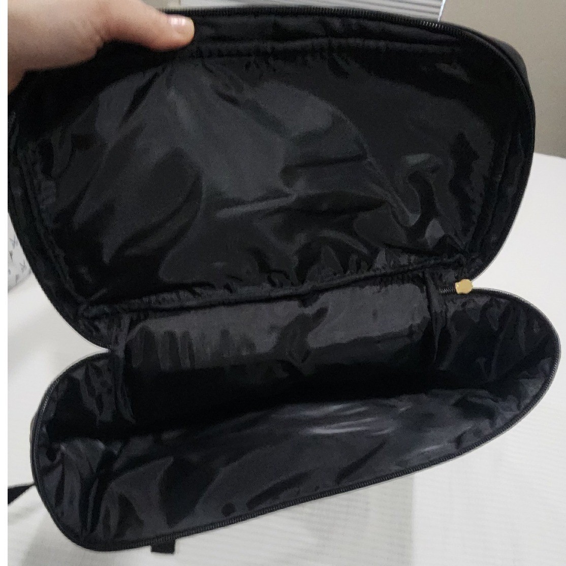 Azzaro Parfums Black Nylon Backpack Gold Hardware Travel Commuter Bag