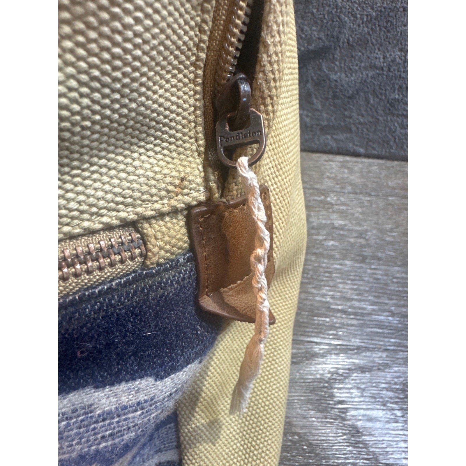 Pendleton Sante Fe Wool/Canvas/Leather Backpack Tan/Blue Native/Western/Aztec