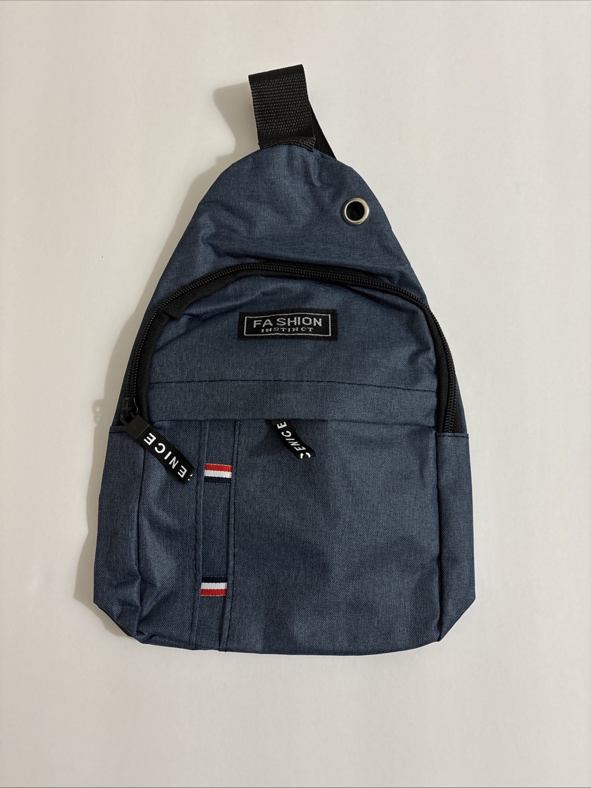 Denim Crossbody Shoulder Bag Adjustable Travel Backpack by Fashion Instinct