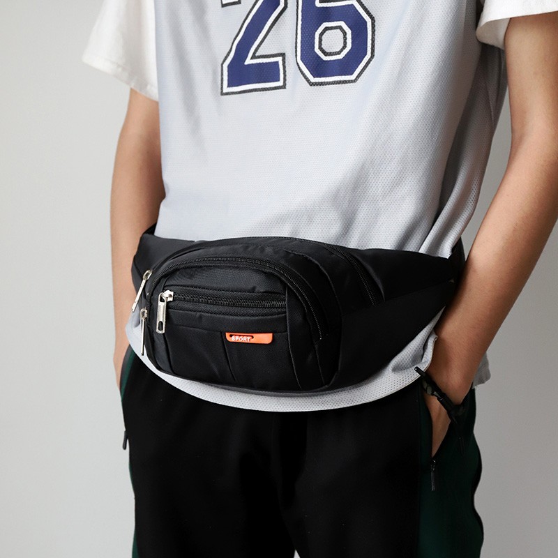 Man’s Multi-functional Waterproof Waist Bag Zipper Backpack Cross-body Sport Bag