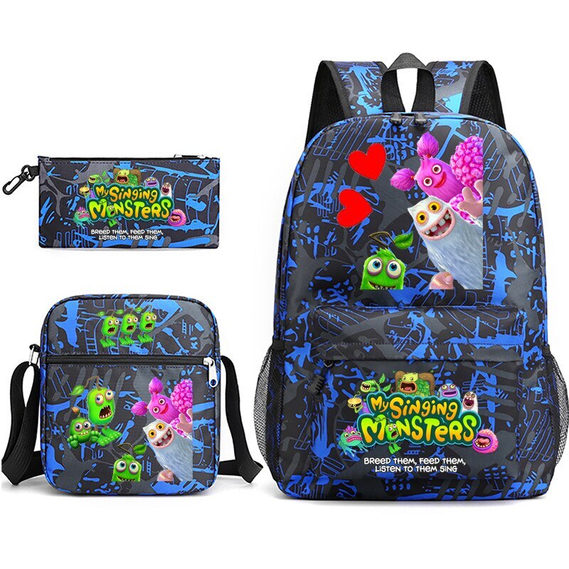 My Singing Monsters Backpack Satchel Shoulder Bag Pencil Case 3pcs kid gift