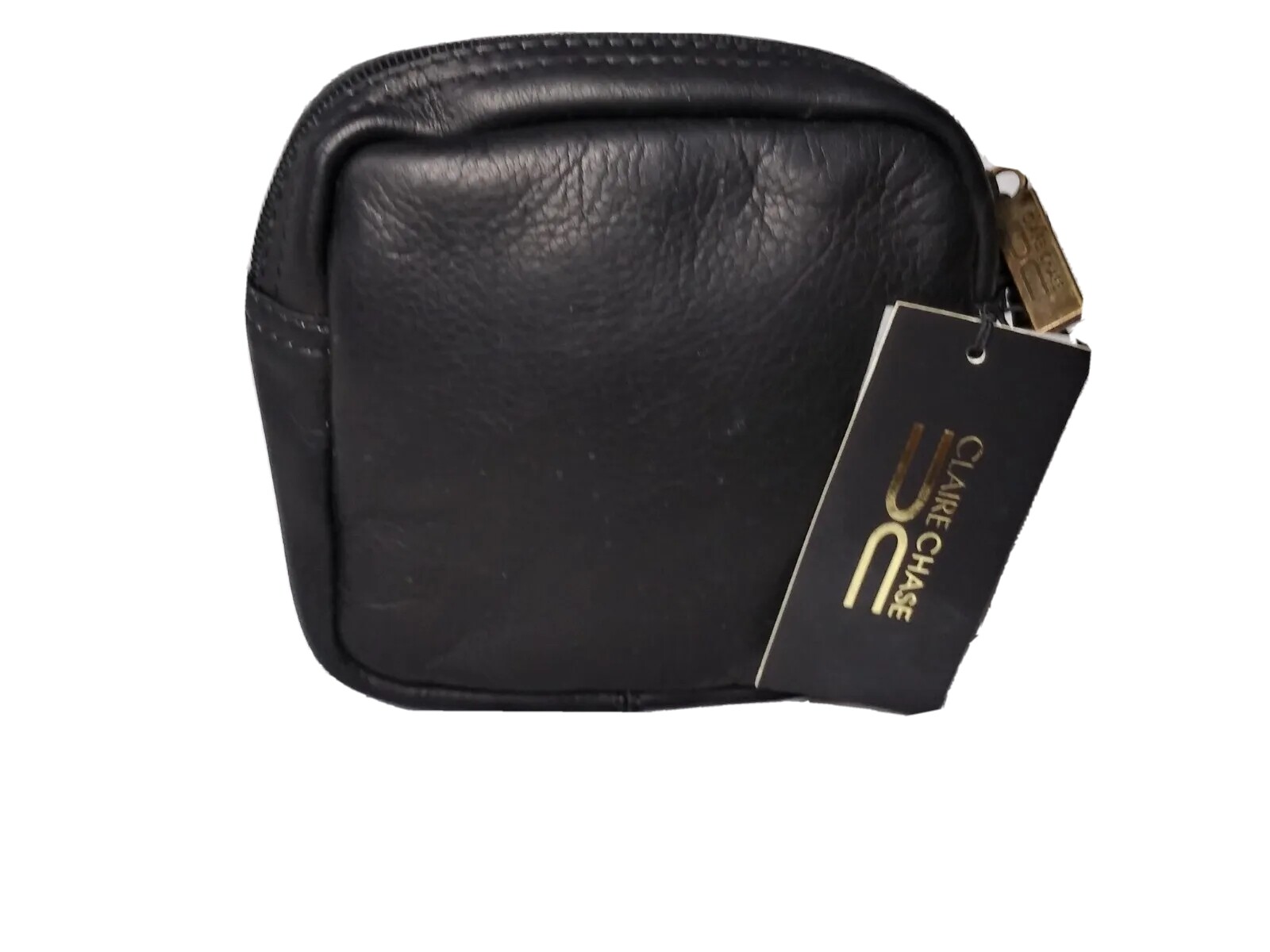 Claire Chase Colombian Leather Pouch Small Accessories Bag TTI Logo Print