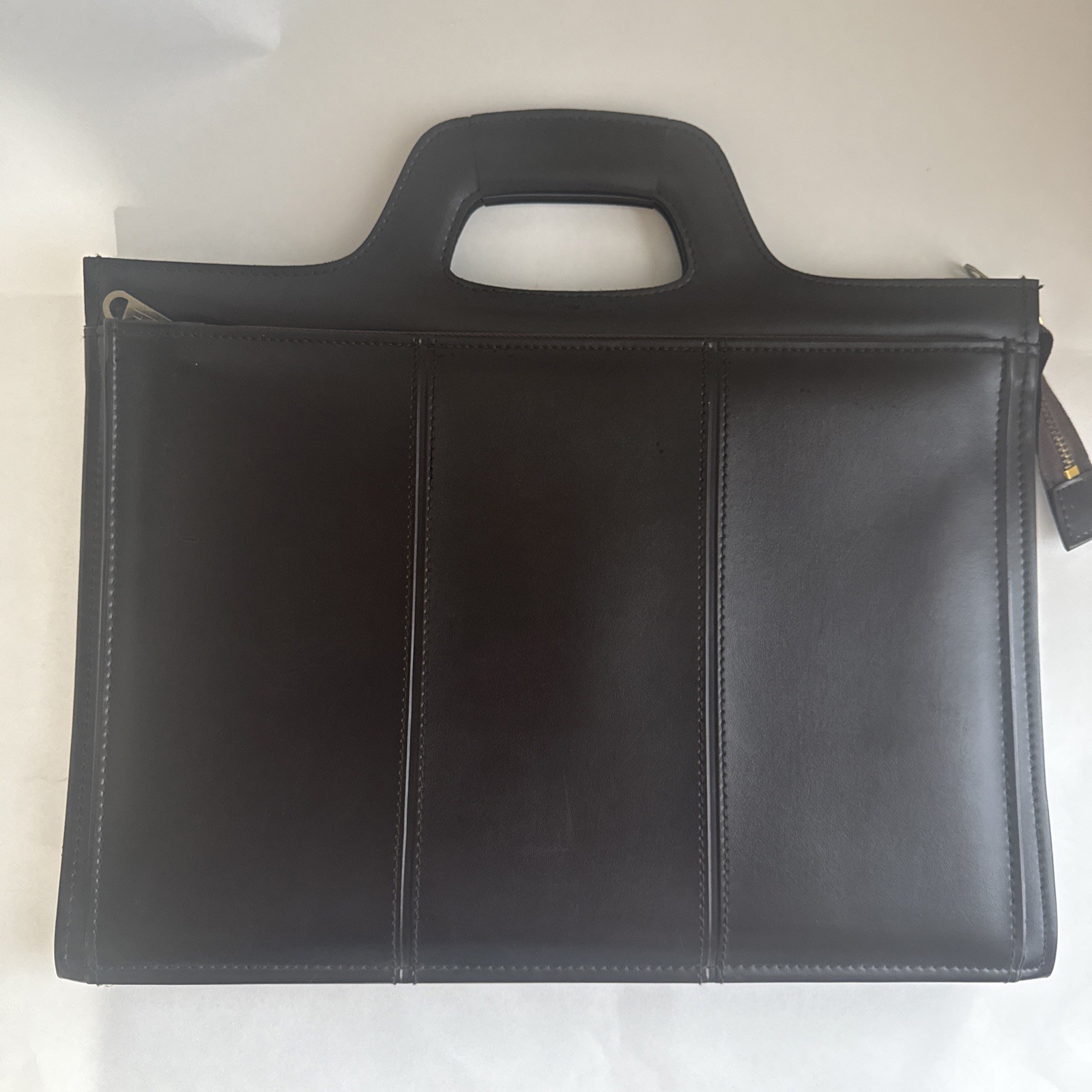 Dark Coffee Brown Leather Briefcase, in great condition.