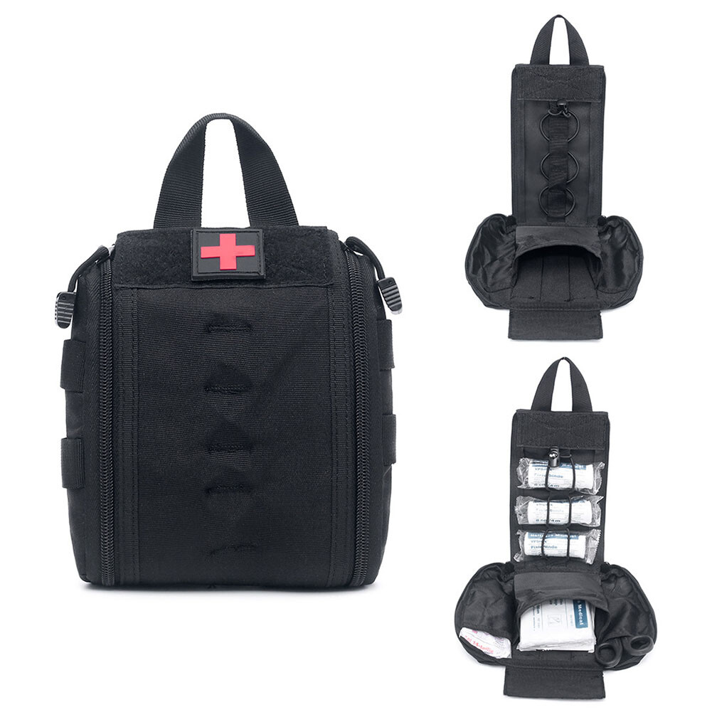 Tactical MOLLE First Aid Kit Quick Access EMT Medical Pouch for Outdoor Sports