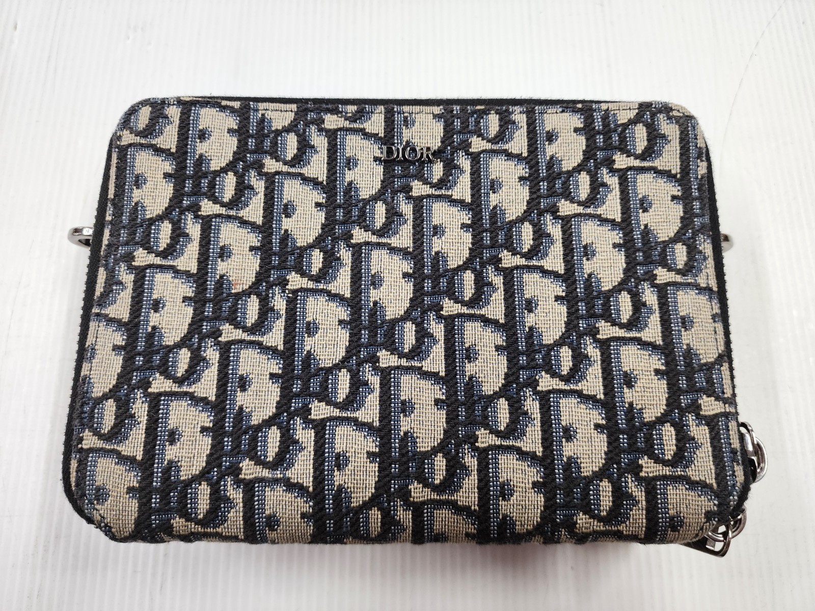 *AUTHENTIC / PERFECT* Dior Oblique Jacquard Crossbody Messenger Bag Beige/Black
