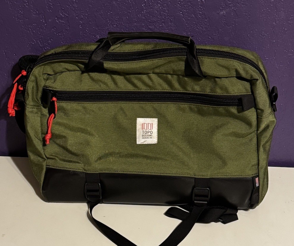 Topo Designs Commuter Briefcase Convertible Backpack Olive Green Huckberry Rare