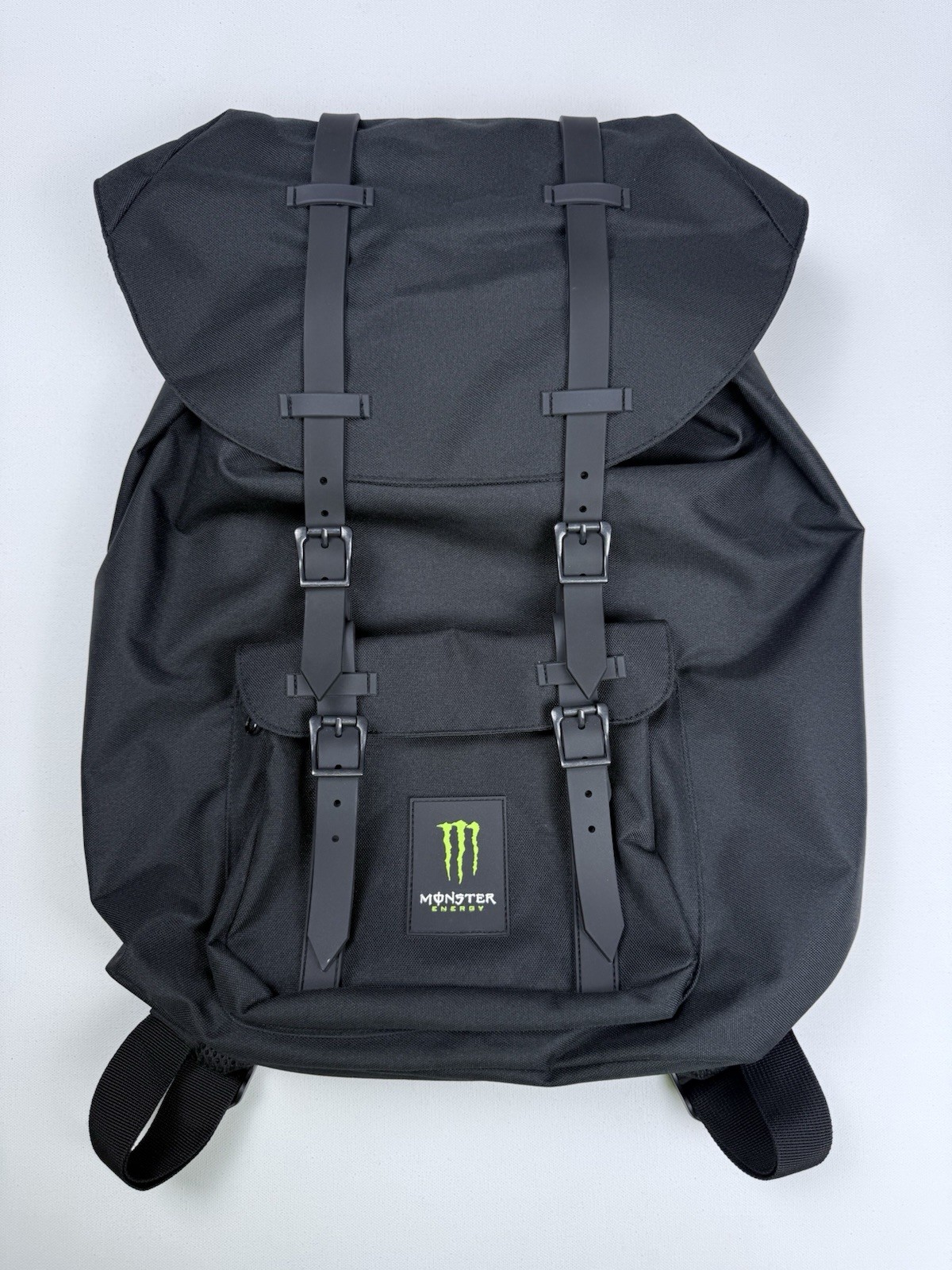 Monster Energy Black Rucksack Heritage Drawstring Buckle Strap Laptop Backpack