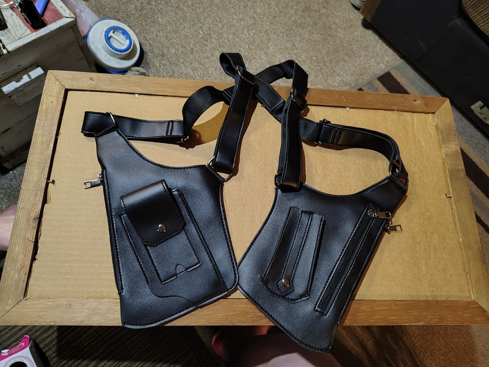 Men’s Faux Leather Underarm Shoulder Bag With Multiple Pockets