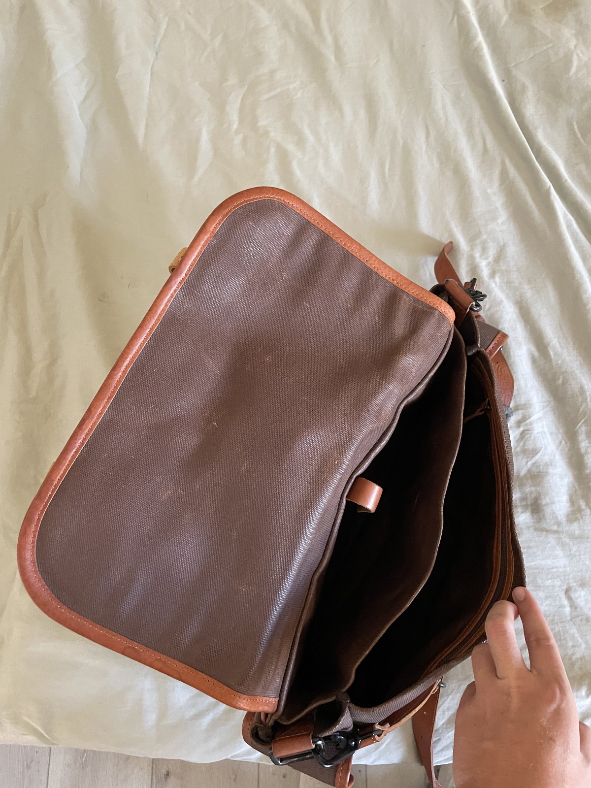 Buffalo Jackson Messenger Bag – Brown Canvas and Leather