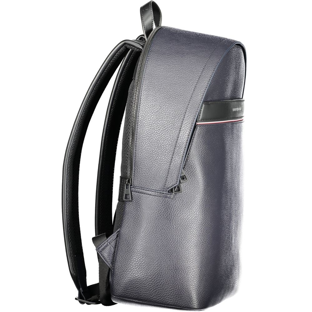 Tommy Hilfiger Blue Polyurethane Men’s Backpack 100% Authentic – TO-35282