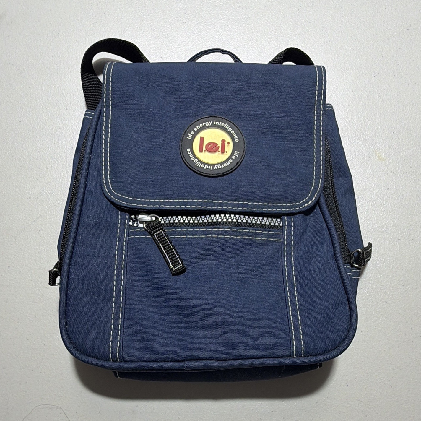 lei Blue/Black Backpack Zip Closure Adjustable Strap Pockets Unisex Travel