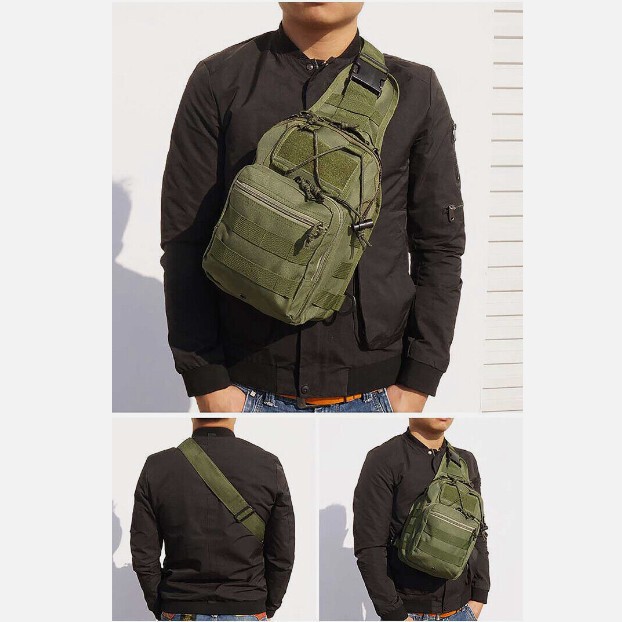 Tactical Backpack Mens Sling Shoulder Bag Molle Travel Outdoor Hiking Chest Pack