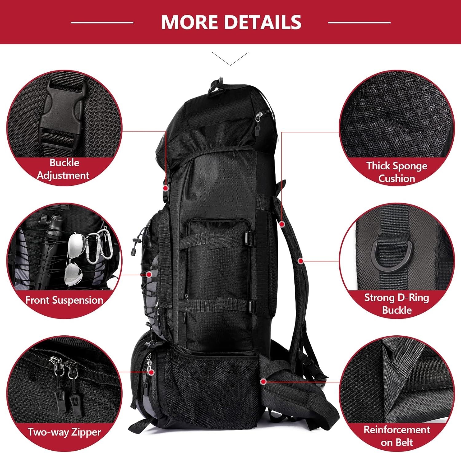 80L/100L Outdoor Hiking Military Tactical Backpack Rucksack Camping Trekking Bag
