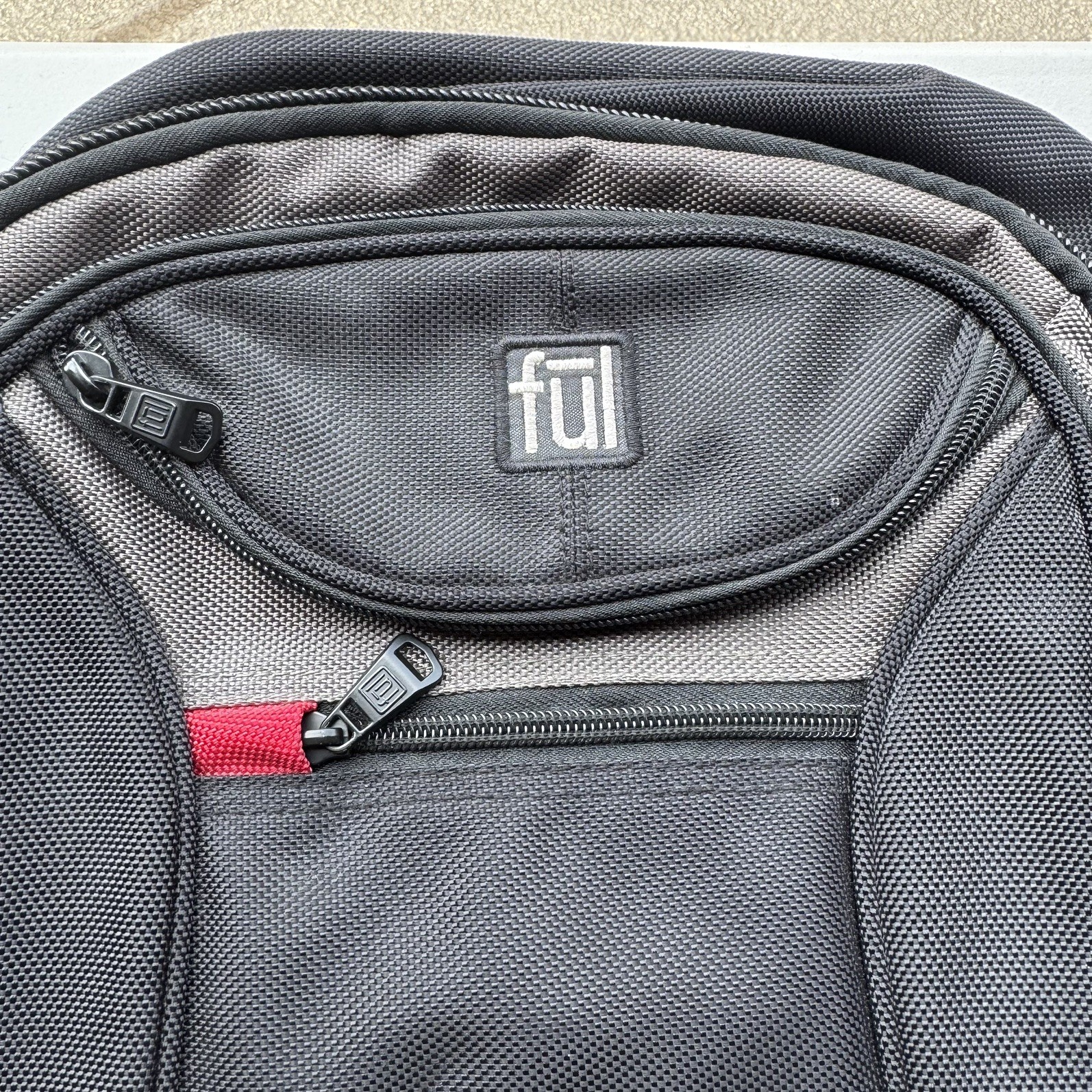 FUL Laptop Backpack 17” Black Red Multi Pocket Travel Work School Bag