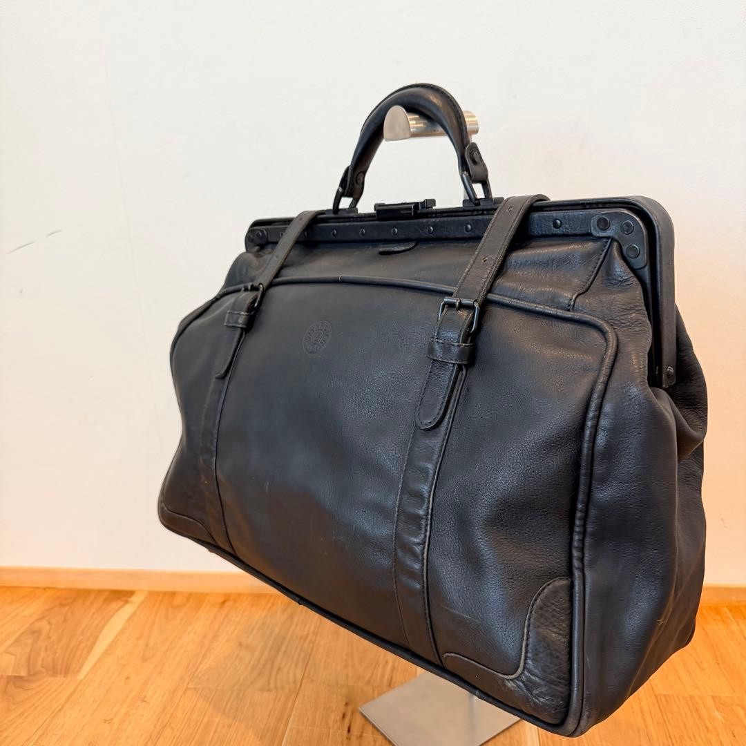 Authentic Yoshida Kaban MARCIANO Leather Doctor Bag 48cm Black Business Travel