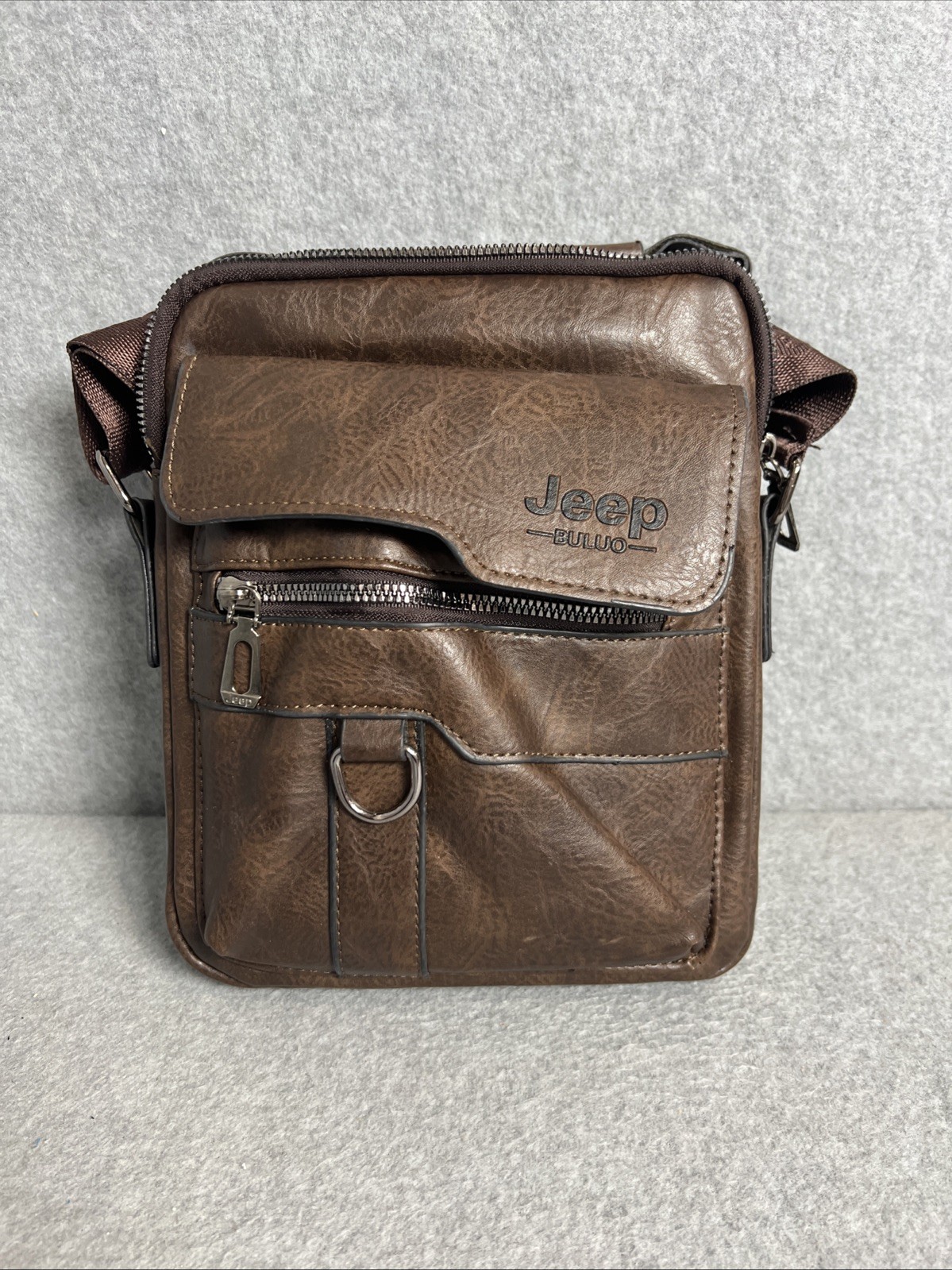 Jeep Buluo Shoulder Messenger Bag Faux Leather Cross Body Adjustable Strap 10″