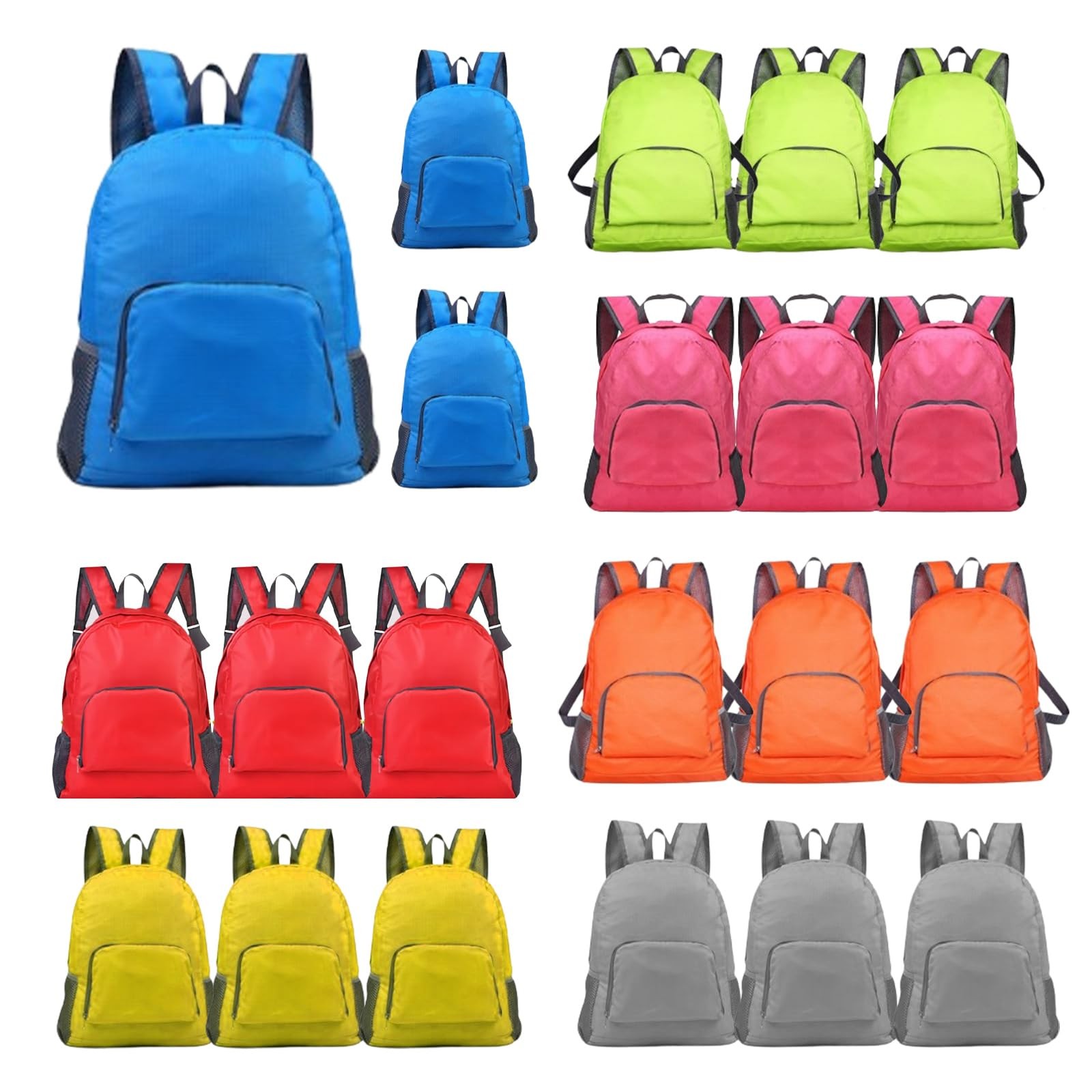 21 Pcs Backpacks in Bulk 17 Inch Foldable Lightweight Backpack Outdoor Travel…