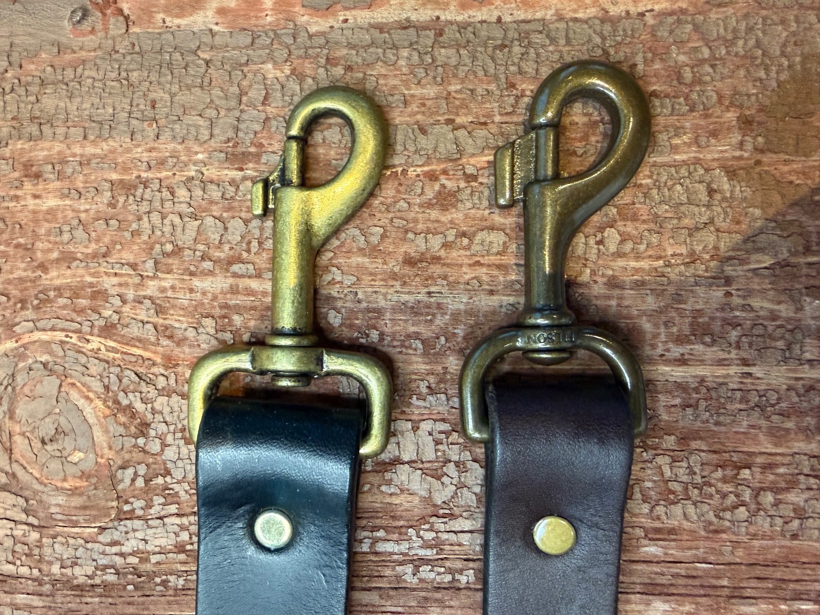 Filson Leather Shoulder Strap MADE IN USA Brown Bridle Brass Adjustable Vintage