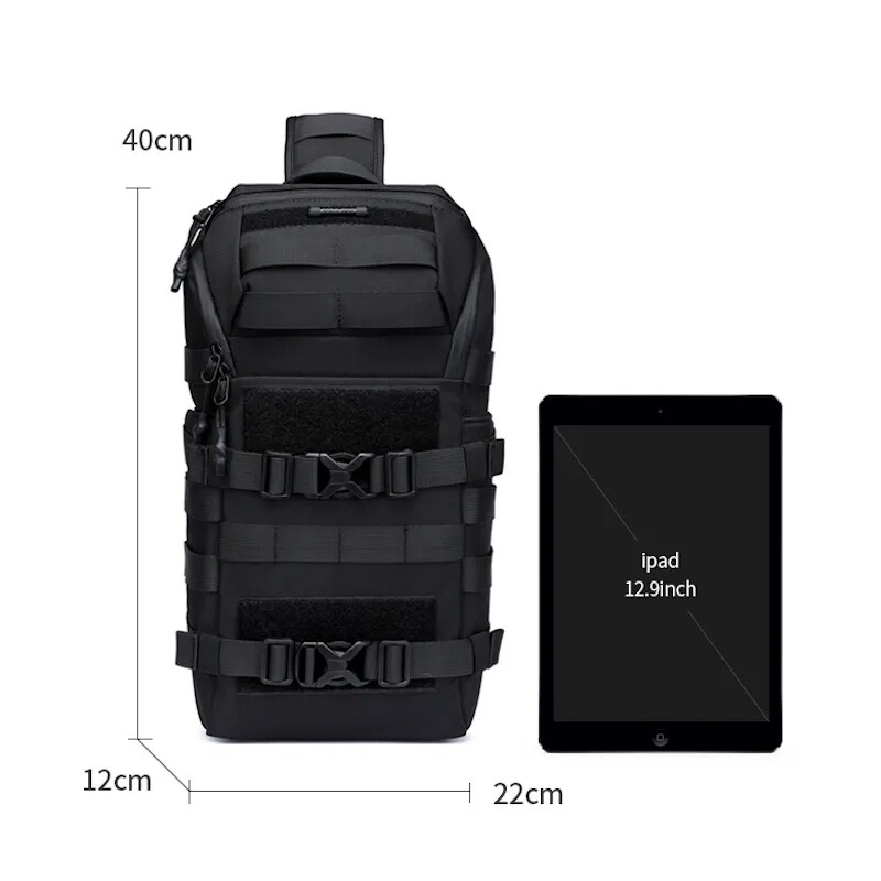 Ozuko Casual Men USB Charge Waterproof Oxford Crossbody Sling Travel Chest Bag