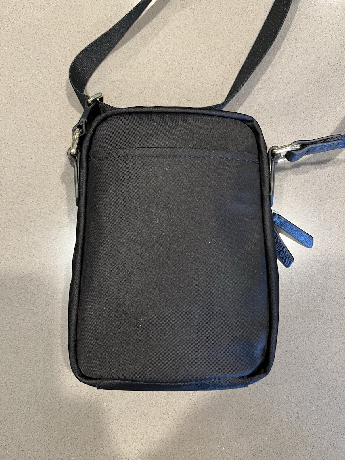 TUMI Black Small Crossbody Bag Adjustable Strap Zip Closure Pockets