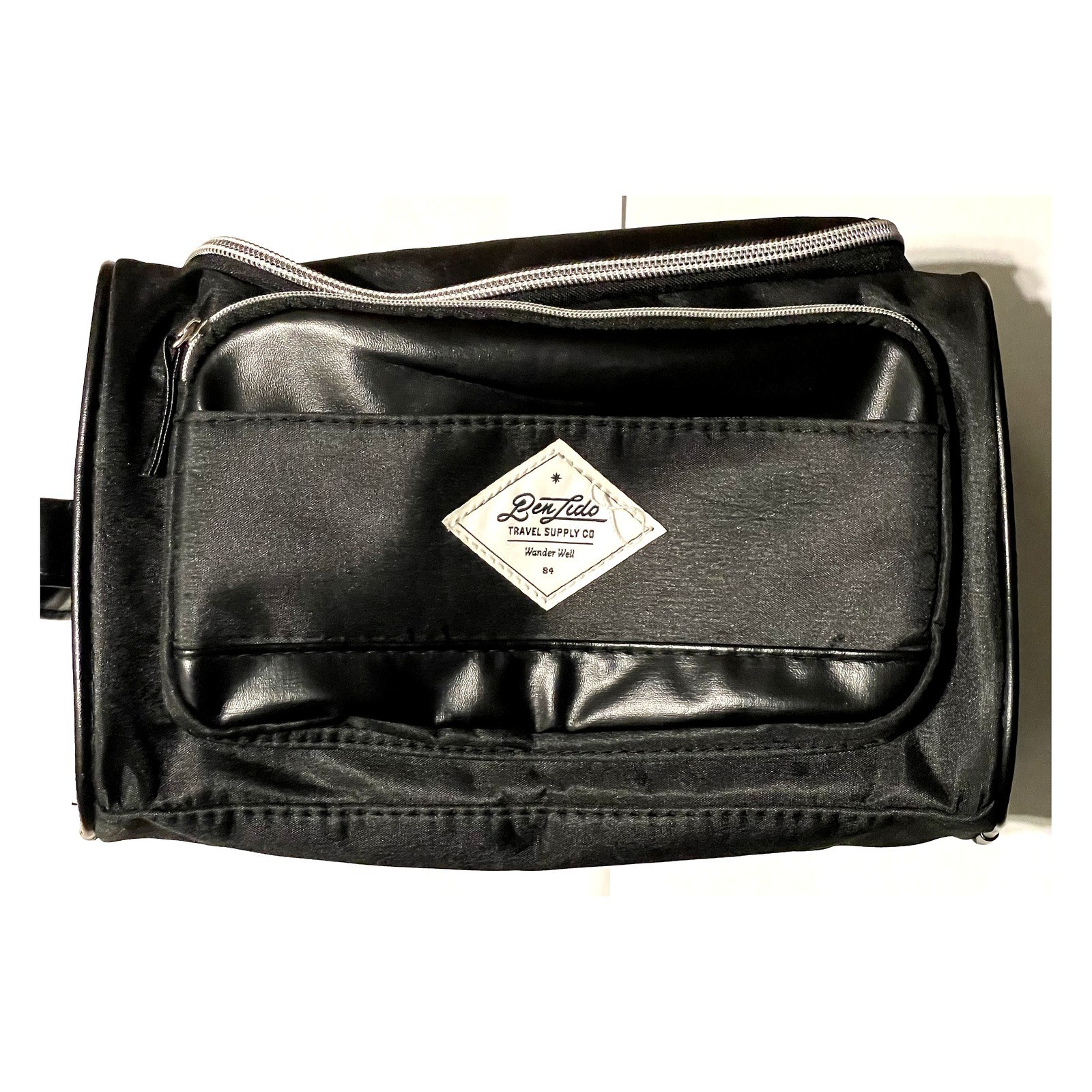 Ben Tulo Travel Supply Co Toiletry Bag – Black Faux Leather, 10x6x4″