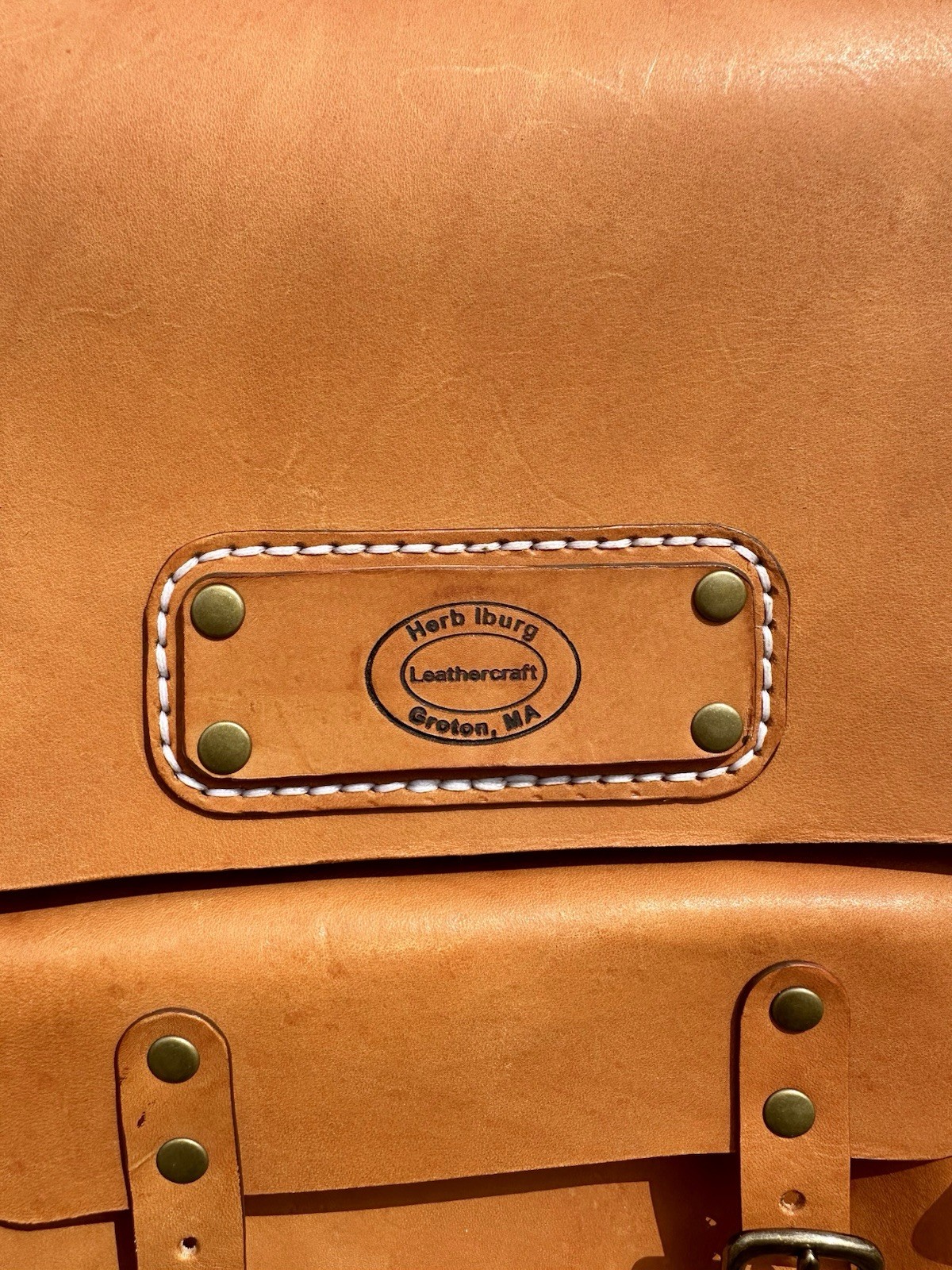 Leather Backpack. Handmade Tan Rucksack Style. 17×11.5×6 inches.