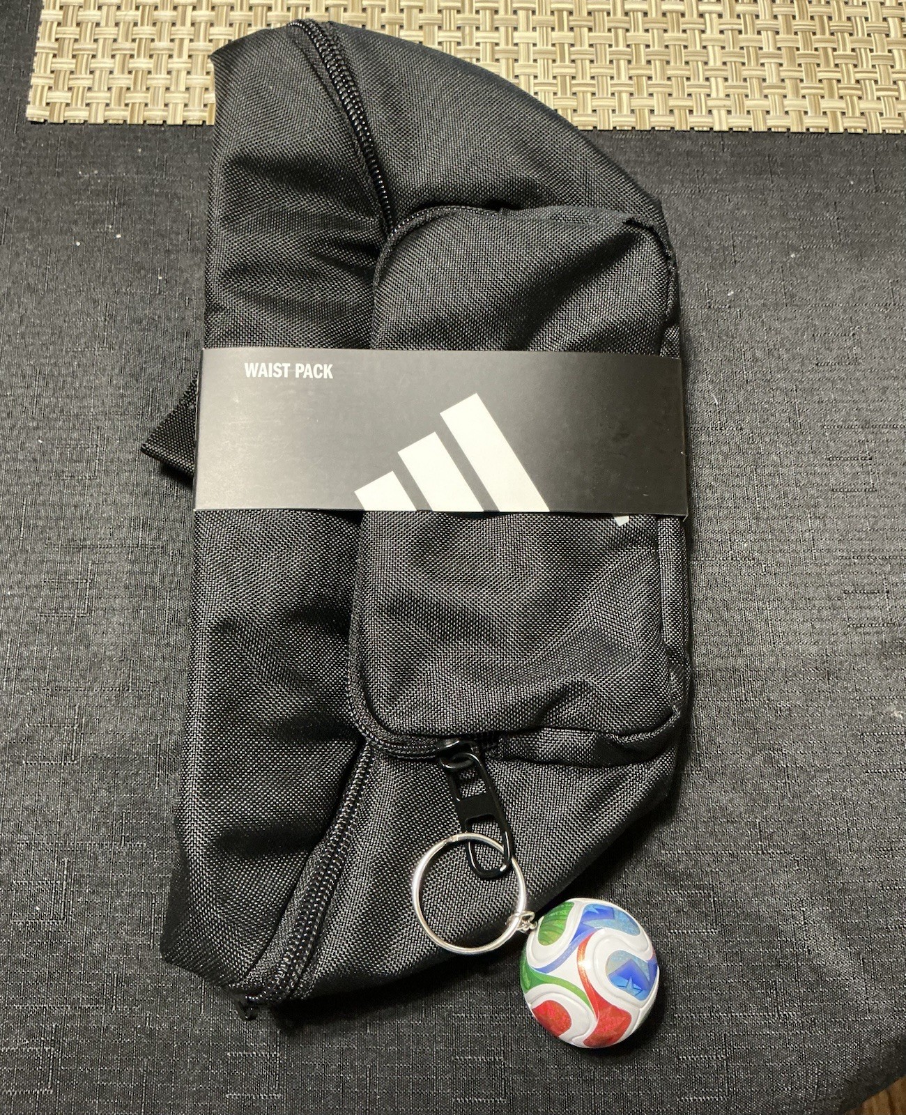 Adidas Waist Pack Bag Black Color With FIFA World Cup Keychain ⚽️ Brand New