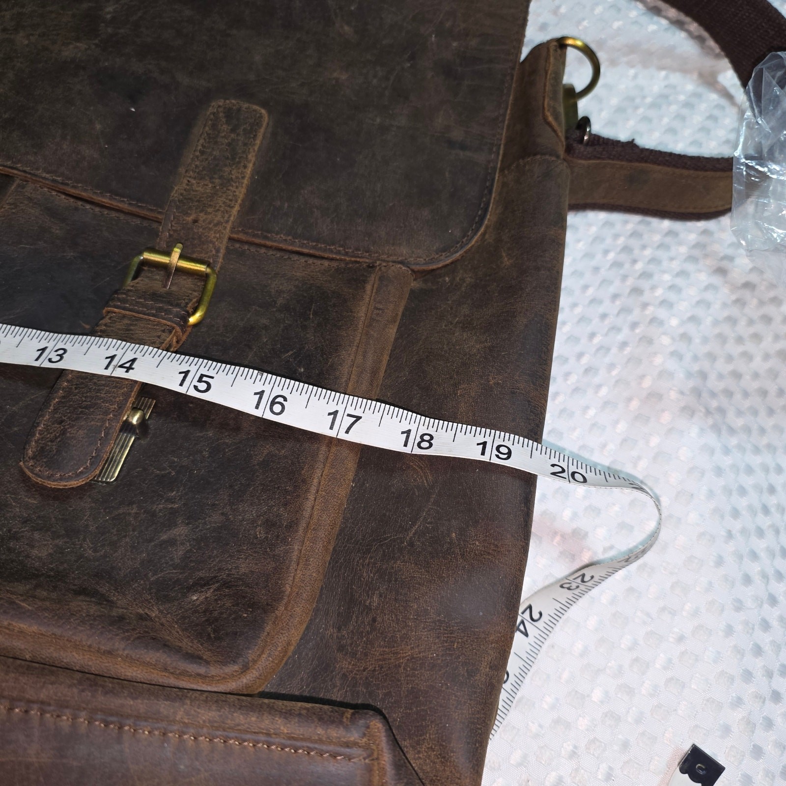 KOMALC XL 18″ BRIEFCASE BUFFALO LEATHER CROSSBODY MESSENGER BAG