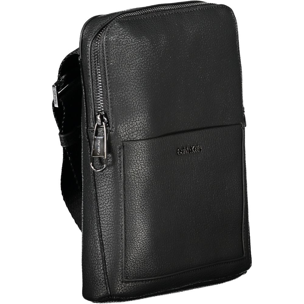 Calvin Klein Black Polyurethane Men’s Shoulder Bag 100% Authentic – CA-27441