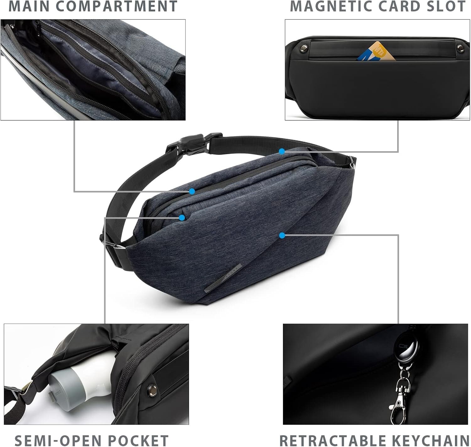 Durable Lightweight Chest Bag – Three Layers of Organized Storage for Essentials