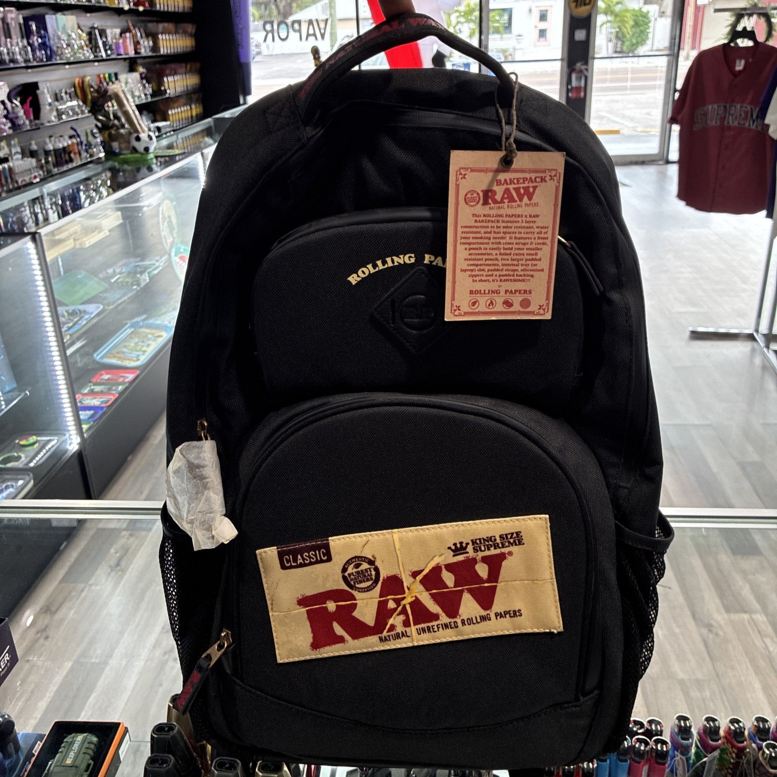 Backpack Raw x Rolling Papers Smell Proof Black With Extra Mini Bag NEW