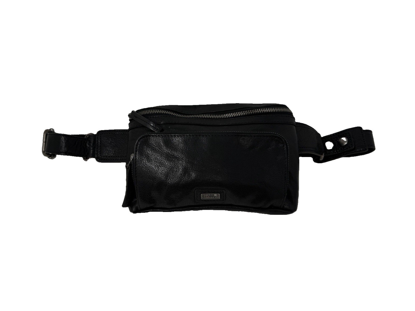 SPIKES & SPARROW Leather Belt Waist Bag Fanny Pack Sling Travel Black Unisex