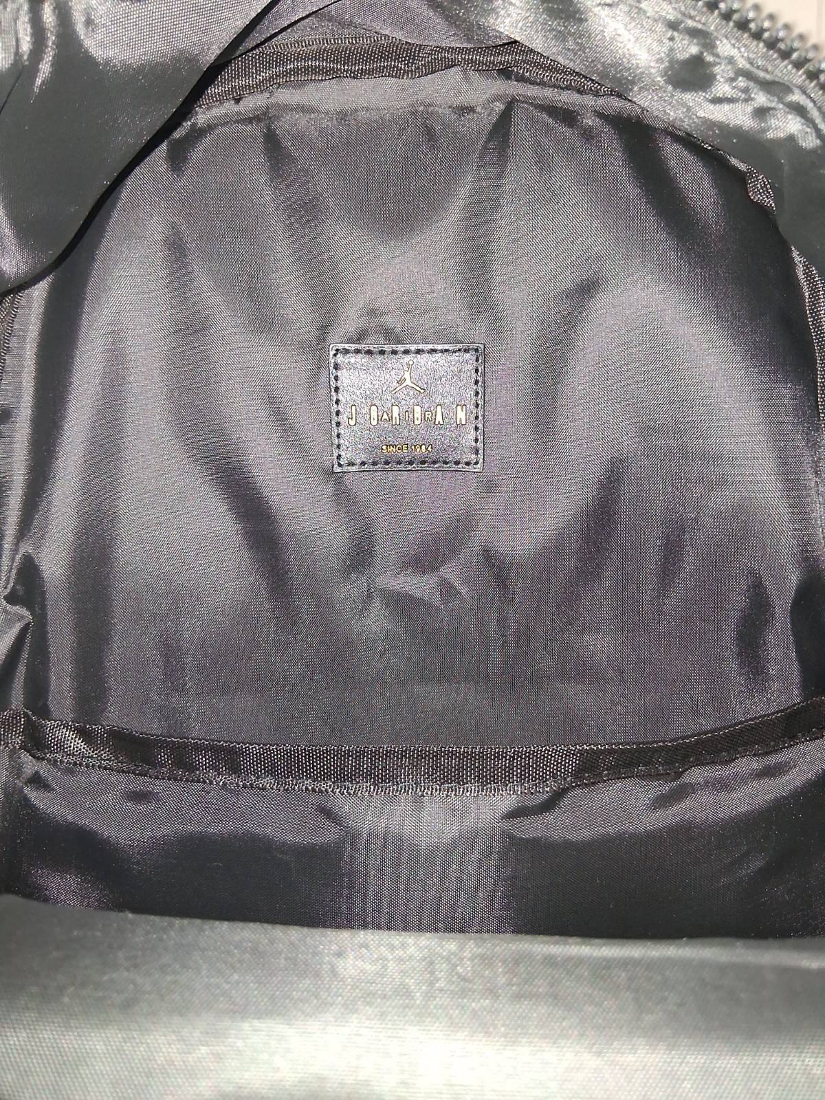 New Authentic Jordan Monogram Jumpman Backpack Black Logo Gold Zipper