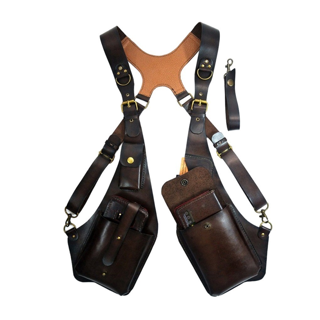 Mens Adjustable Anti-Theft Underarm Shoulder Bag PU Leather Wallet Holster Bag