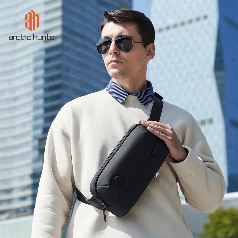 ARCTIC HUNTER Waterproof Shoulder Men Travel Chest Bag Outdoor Crossbody Hiking