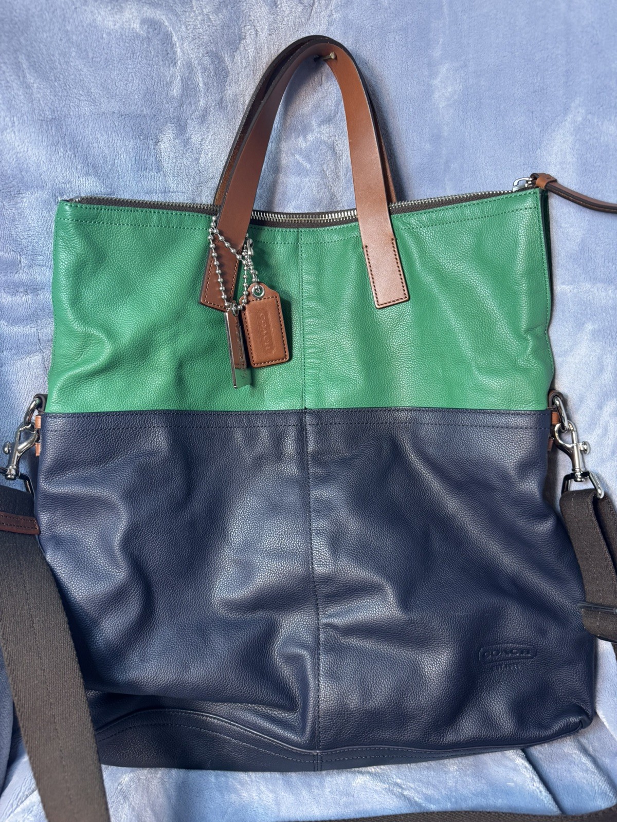Coach Tote Bag 70891 Thompson Foldover In Colorblock 38.5cm×41cm×10cm Excellent