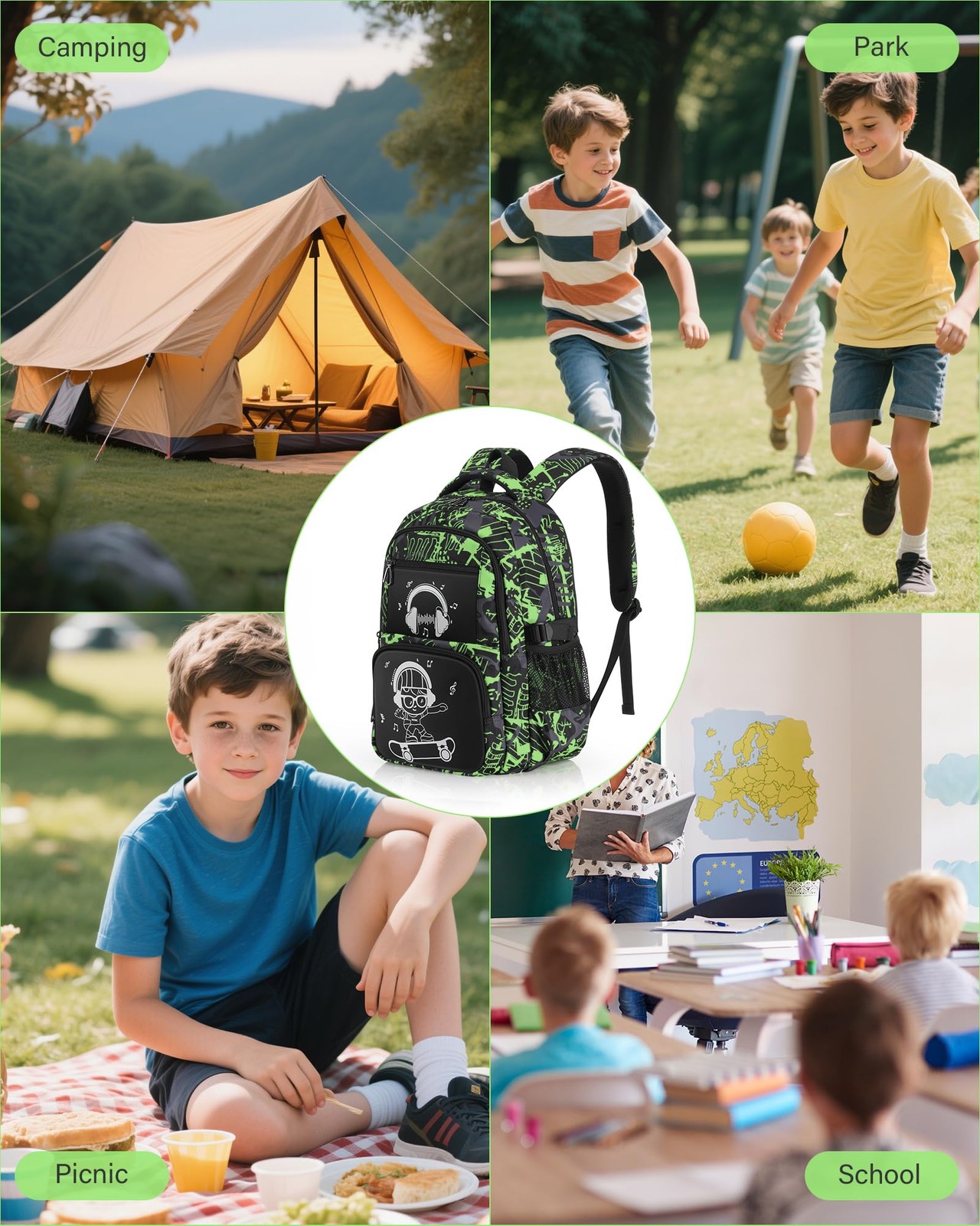 School Backpack for Boys Backpacks for Kids Camo Bookbag Teens Middle School …