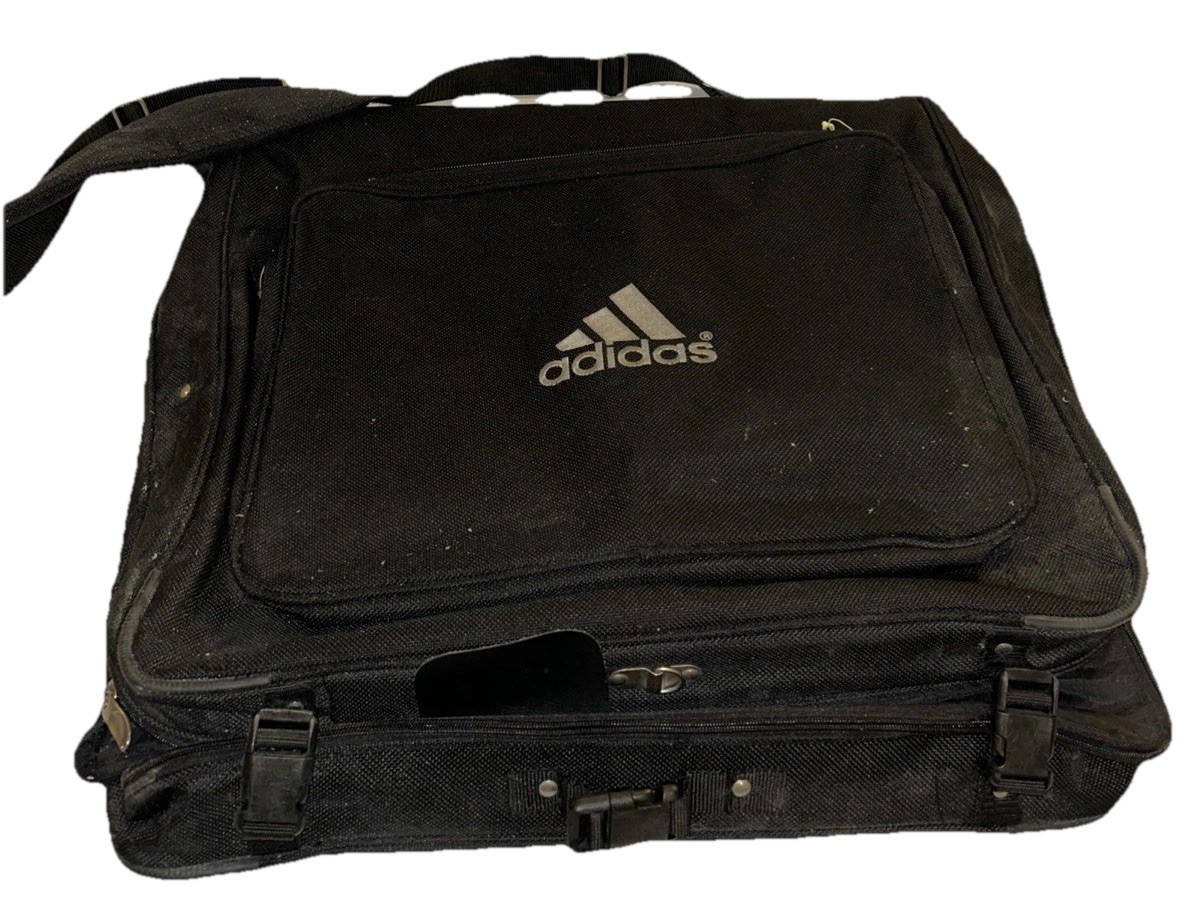 Adidas Coach’s Team Shield Messenger Portfolio Case Black 26×21.5 No Wheels