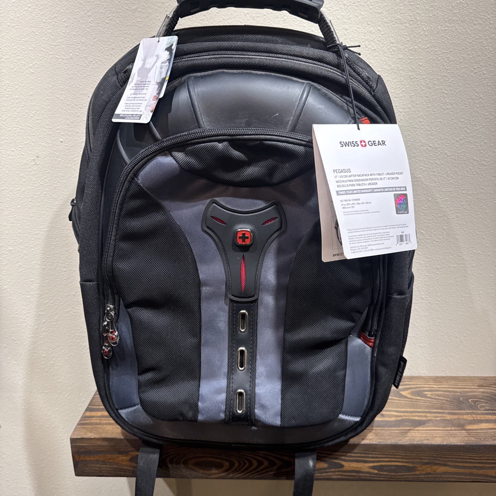 Wenger Pegasus 17″ Laptop Backpack SwissGear Travel Tablet Pocket Tech Black