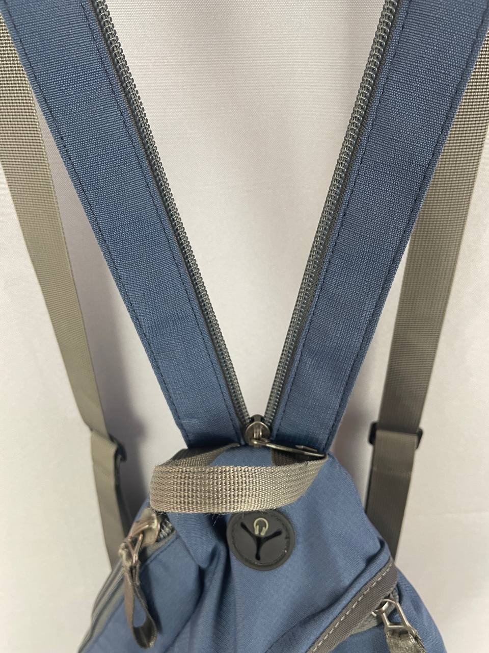 Avirex Vintage Backpack Blue Polyester Double Shoulder Strap Zipper