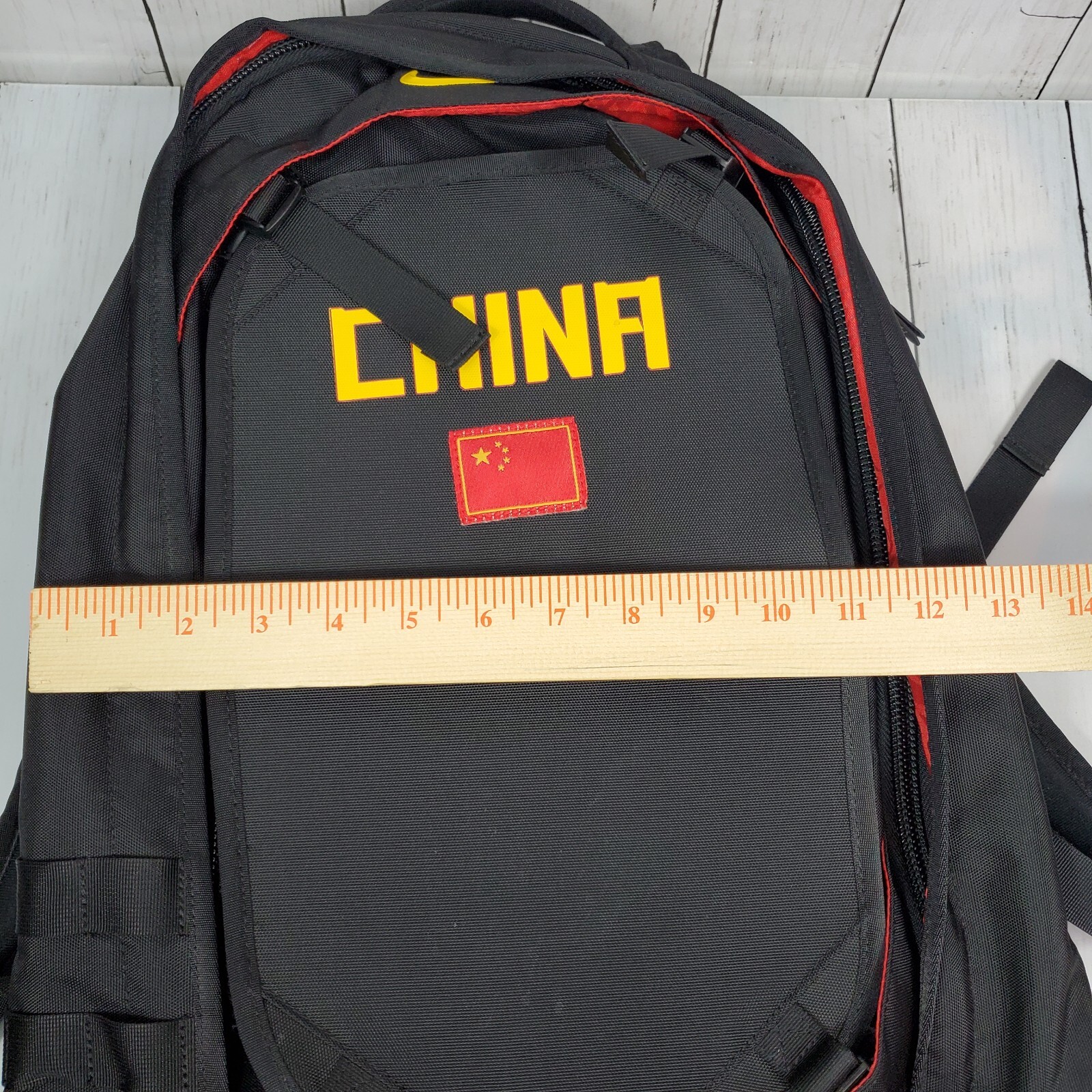 Nike Olympic Sample Backpack Black Yellow Large “CHINA” Multipocket Y2K Vintage