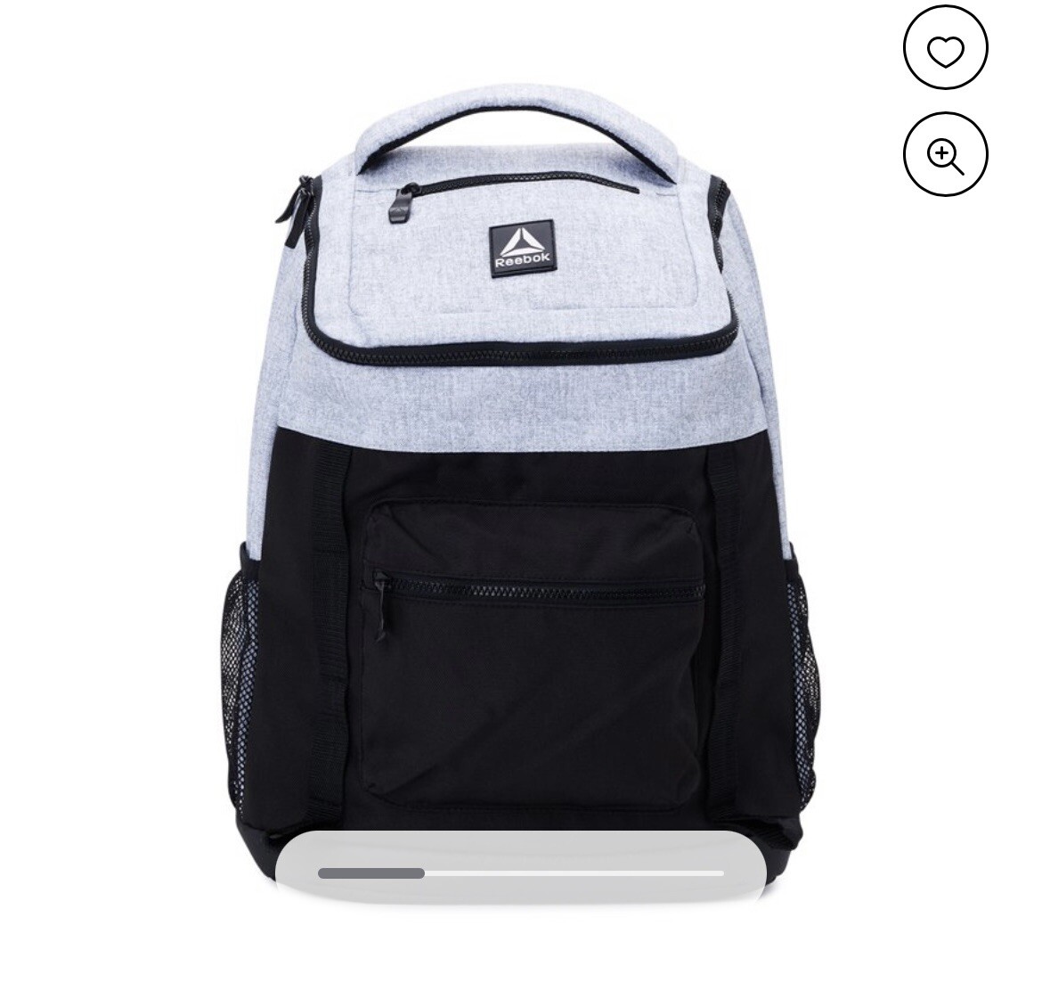 Reebok Unisex Adult Bobbie Top Loader 18.5″ Laptop Backpack, Light Heather Grey