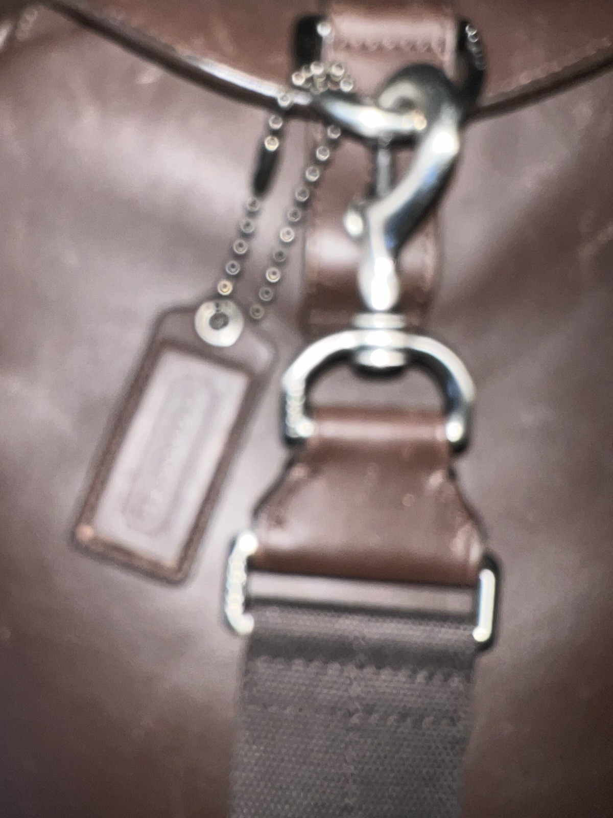 Coach Men’s Backpack Brown/Gray Solid Zip Closure Adjustable Straps