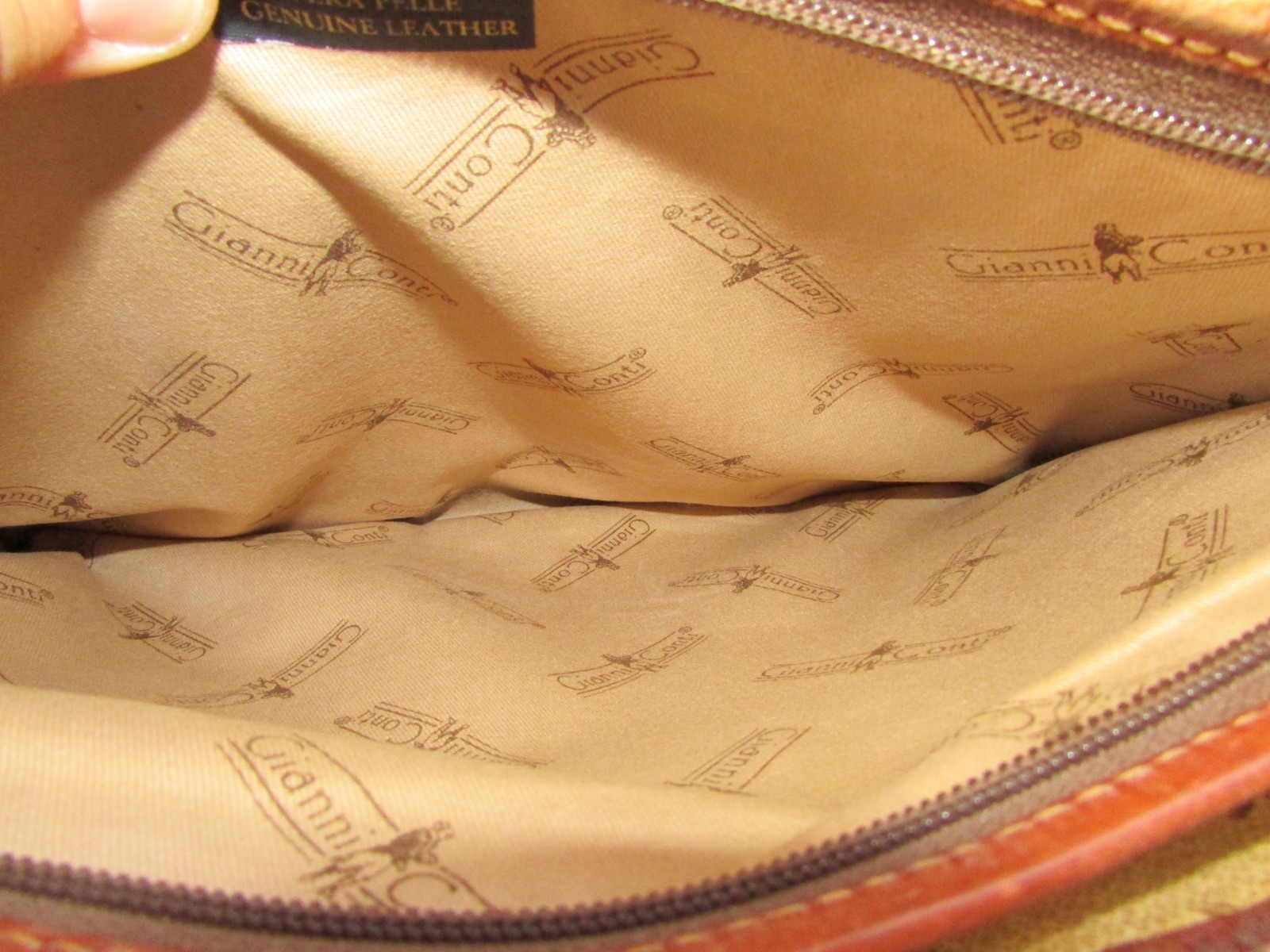 Gianni Conti Leather Briefcase Classic Vintage 3. Compartment 15in large